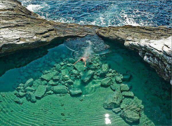 Giola a natural swimming pool in Thassos Island