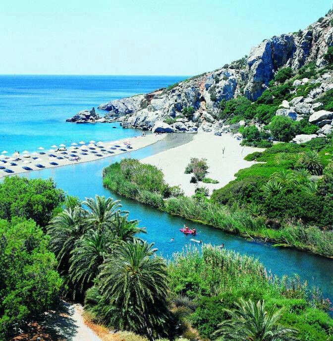 Preveli beach, South of Crete island