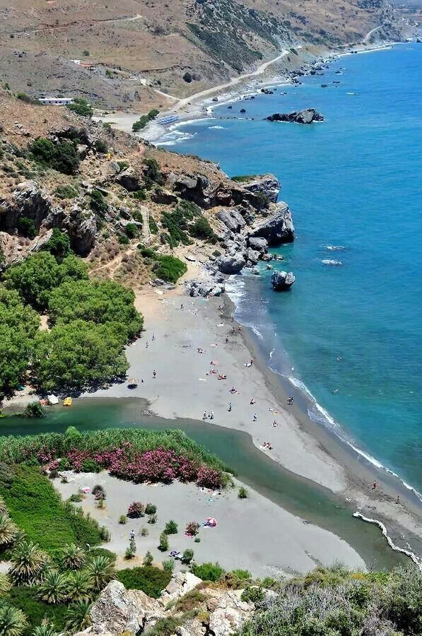 Preveli beach in the southern of Crete.