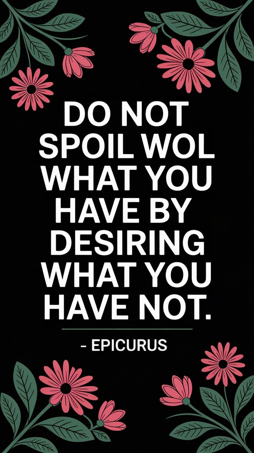Do not spoil what you have by desiring what you have not