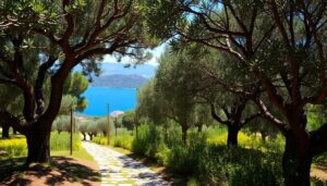 Greek island olive groves