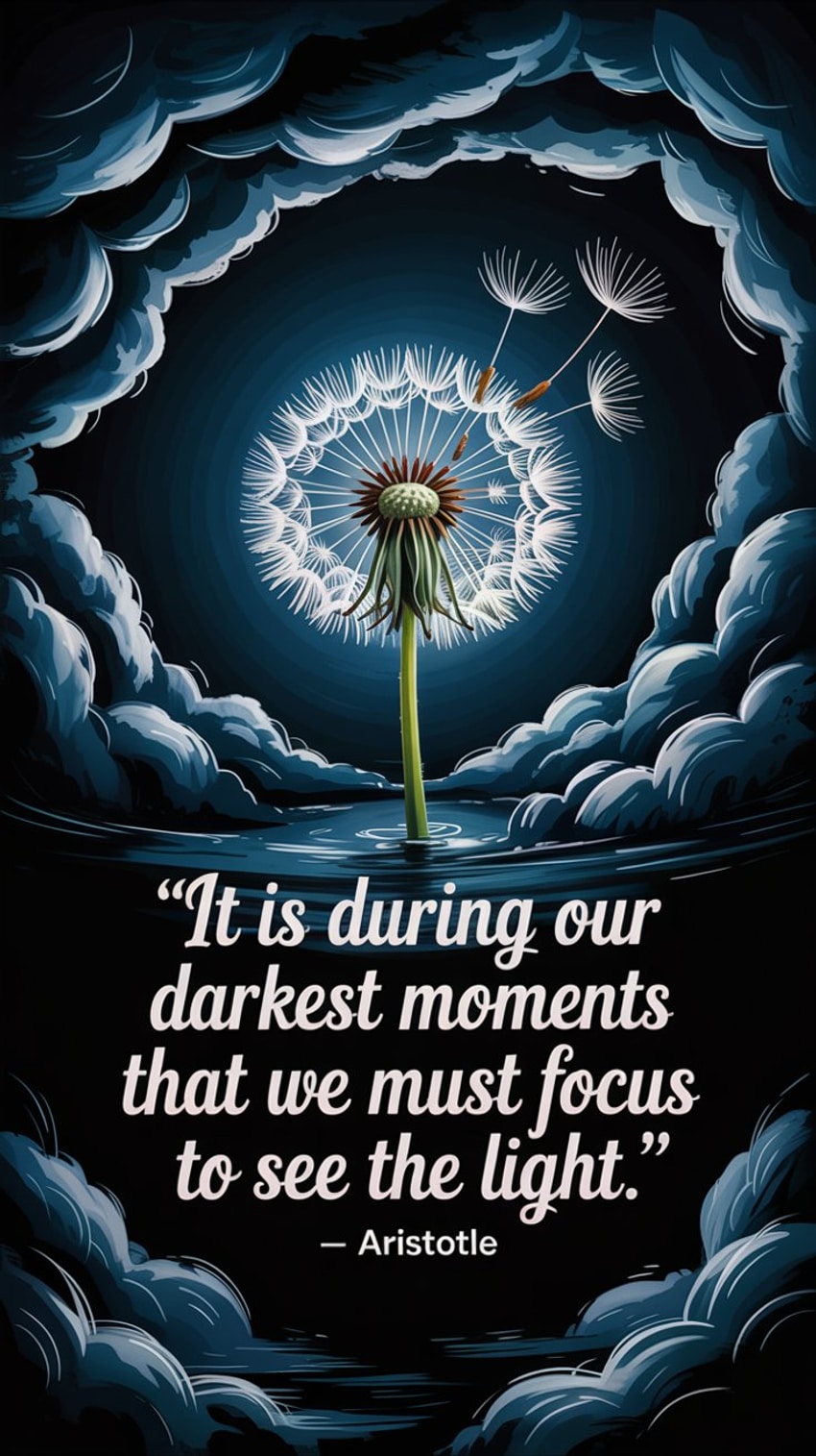 It is during our darkest moments that we must focus to see the light