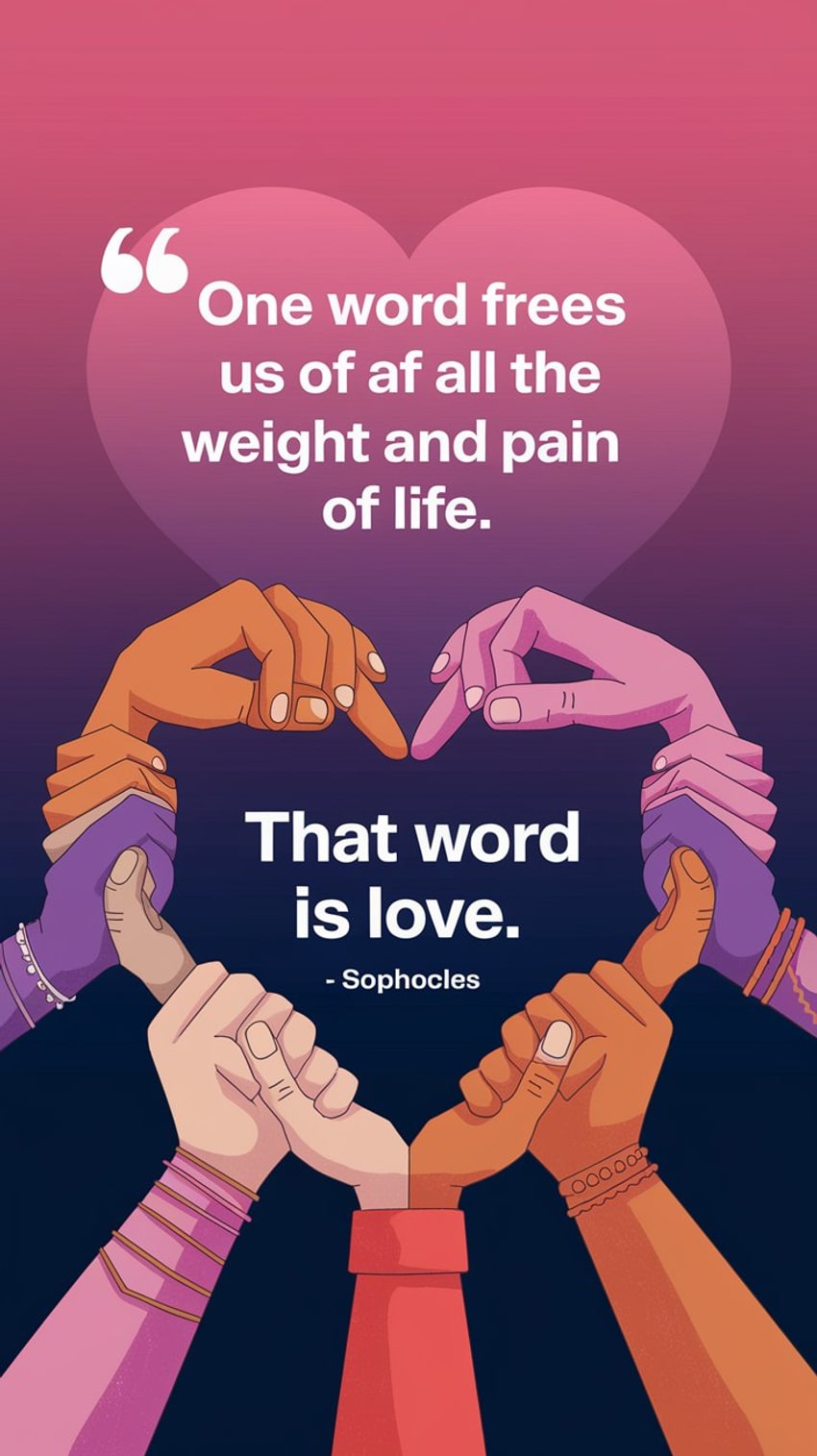 One word frees us of all the weight and pain of life: That word is love