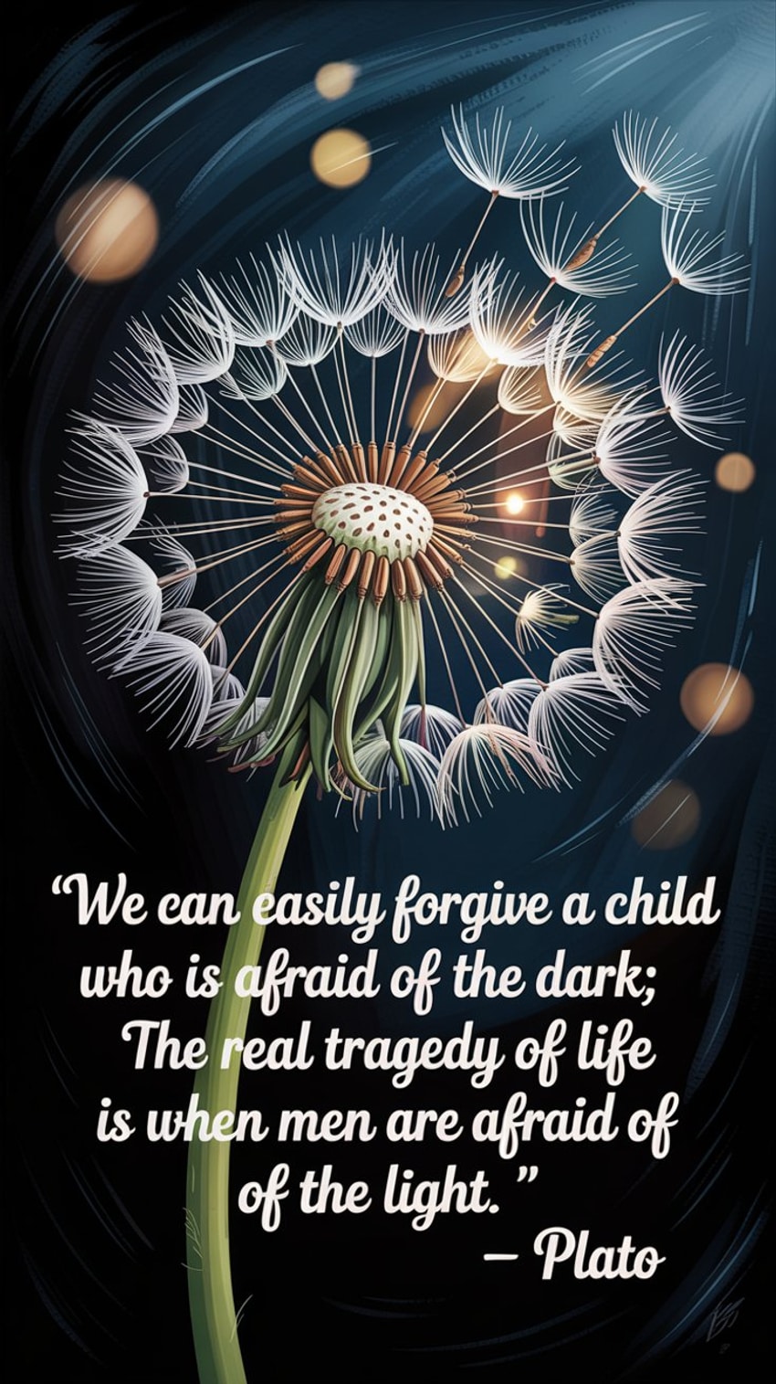 We can easily forgive a child who is afraid of the dark; the real tragedy of life is when men are afraid of the light