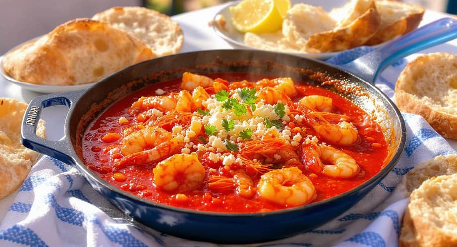 Garides Saganaki Glory: Shrimp in Tomato Sauce That Sizzles with Flavor