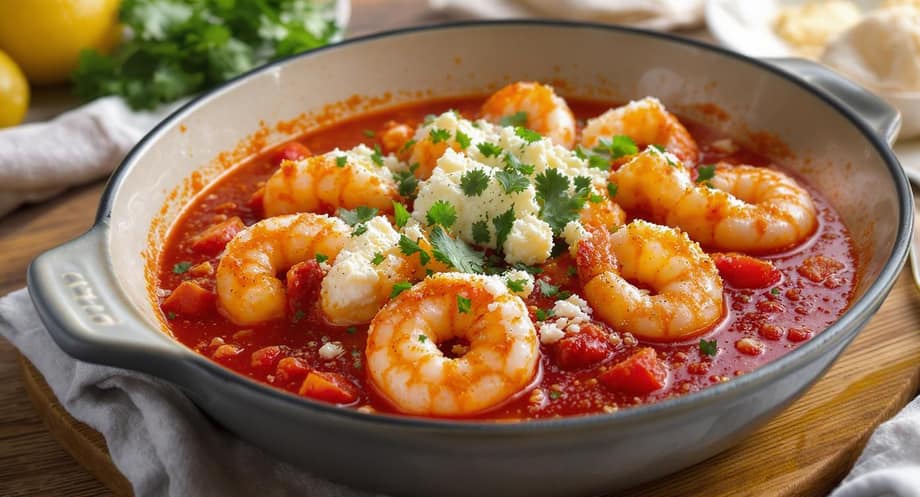 Garides Saganaki Glory: Shrimp in Tomato Sauce That Sizzles with Flavor